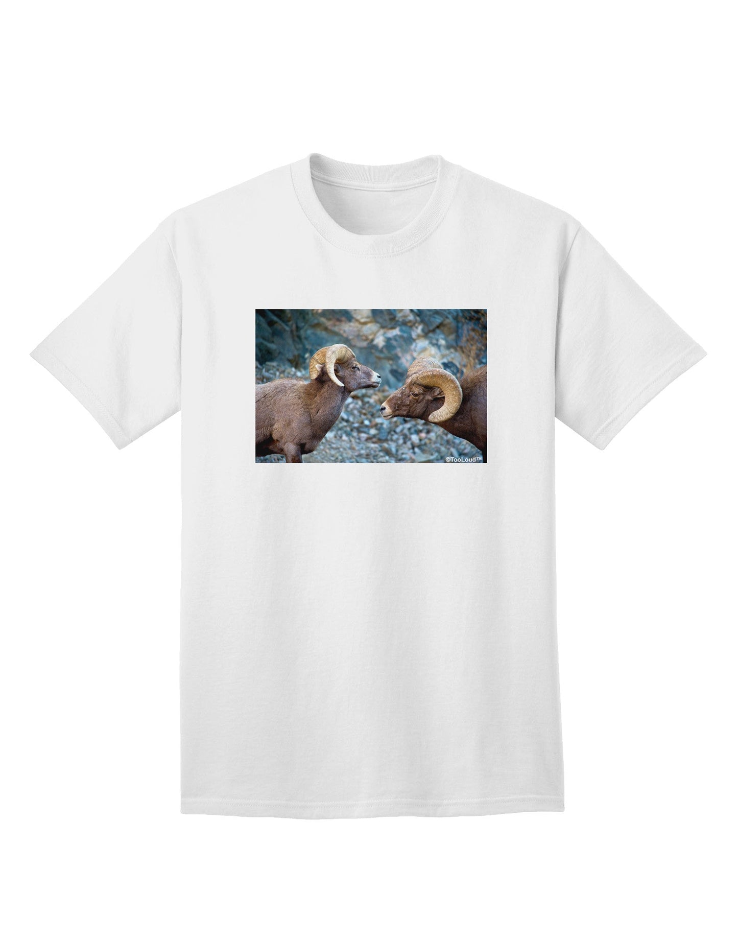 Two Bighorn Rams Adult T-Shirt-Mens T-Shirt-TooLoud-White-Small-Davson Sales