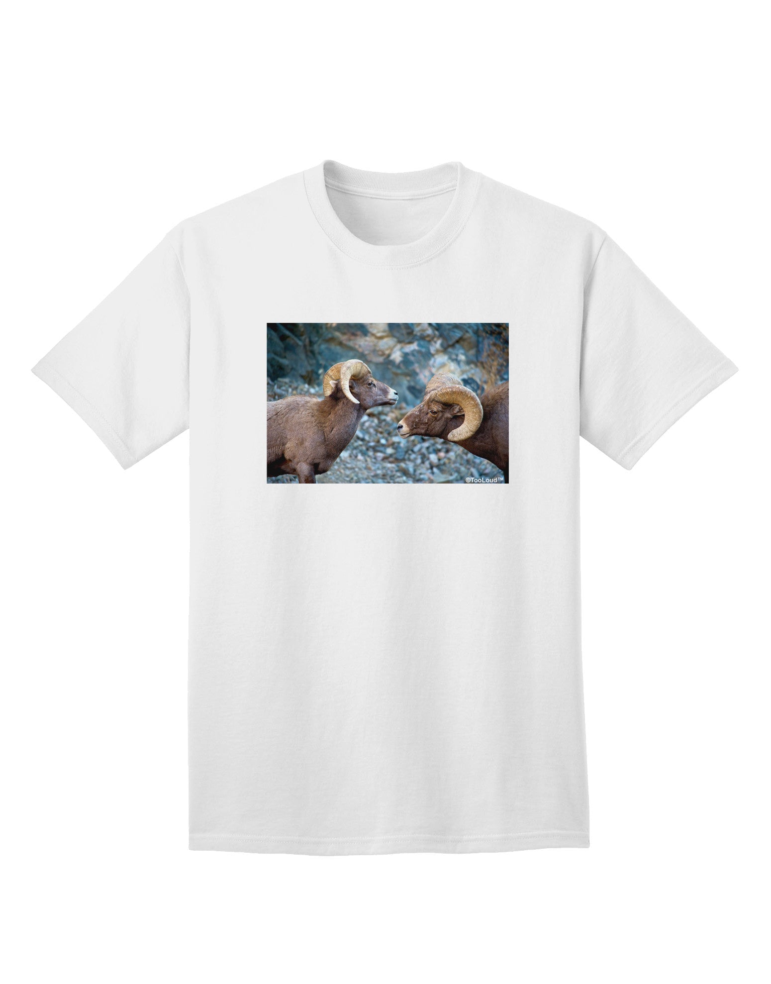 Two Bighorn Rams Adult T-Shirt-Mens T-Shirt-TooLoud-White-Small-Davson Sales