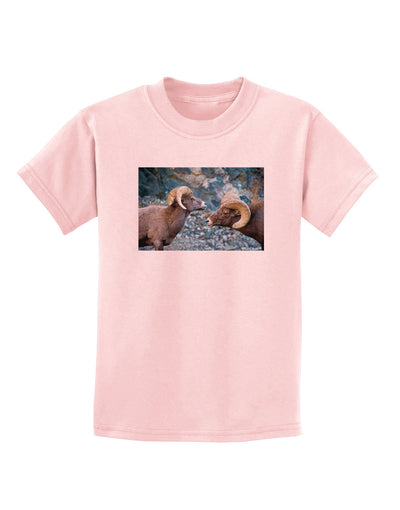 Two Bighorn Rams Childrens T-Shirt-Childrens T-Shirt-TooLoud-PalePink-X-Small-Davson Sales