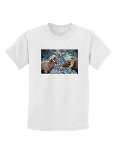 Two Bighorn Rams Childrens T-Shirt-Childrens T-Shirt-TooLoud-White-X-Small-Davson Sales