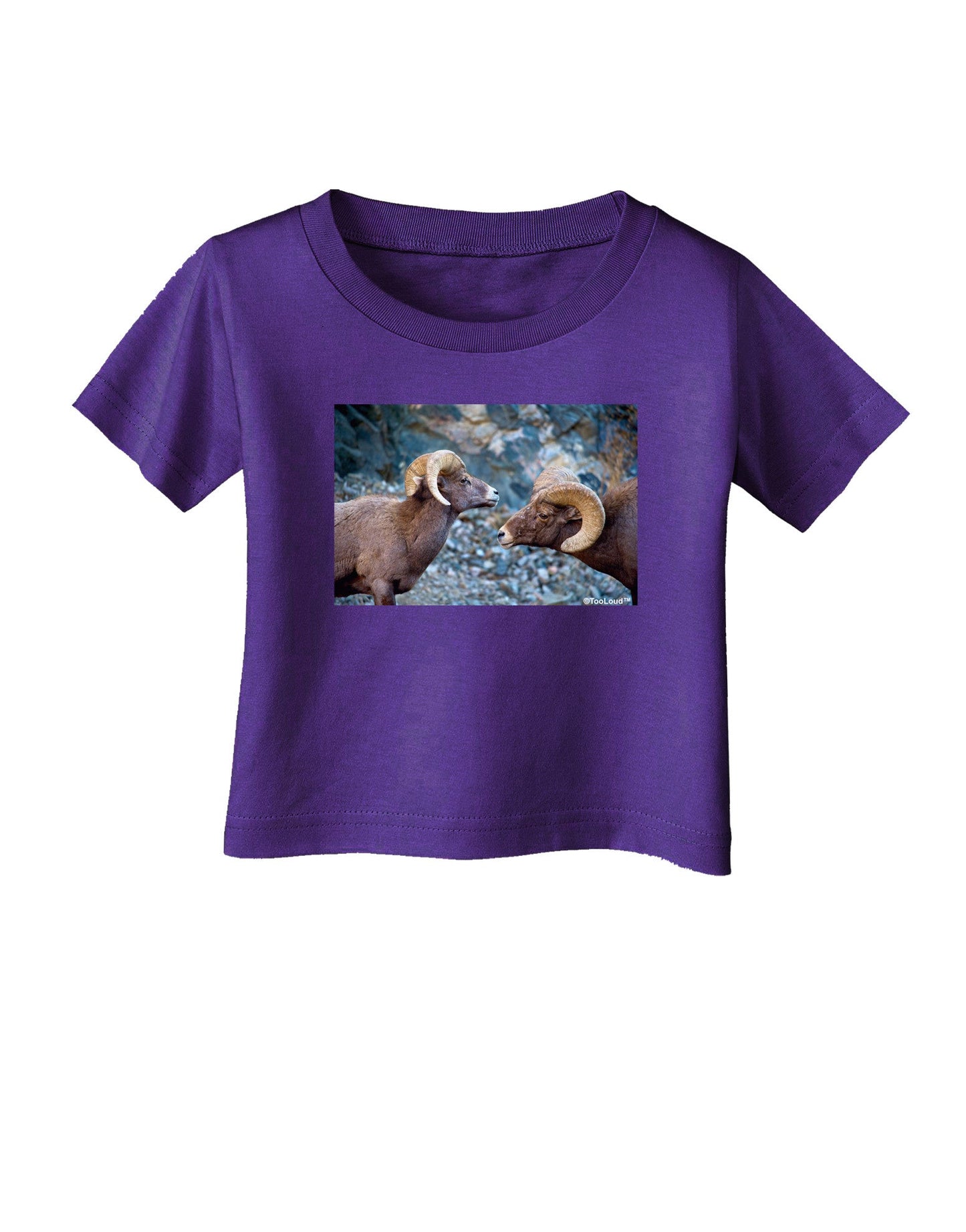 Two Bighorn Rams Infant T-Shirt Dark-Infant T-Shirt-TooLoud-Purple-06-Months-Davson Sales