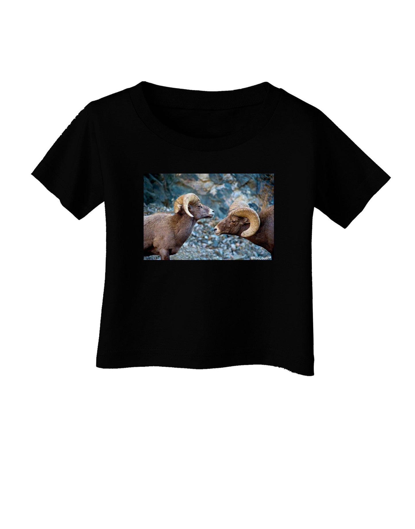 Two Bighorn Rams Infant T-Shirt Dark-Infant T-Shirt-TooLoud-Black-06-Months-Davson Sales