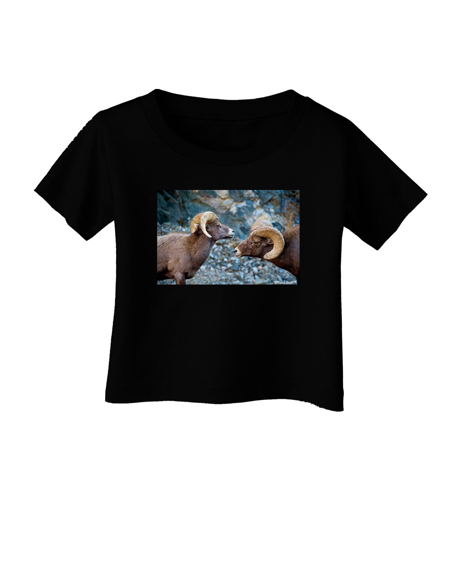 Two Bighorn Rams Infant T-Shirt Dark-Infant T-Shirt-TooLoud-Black-06-Months-Davson Sales