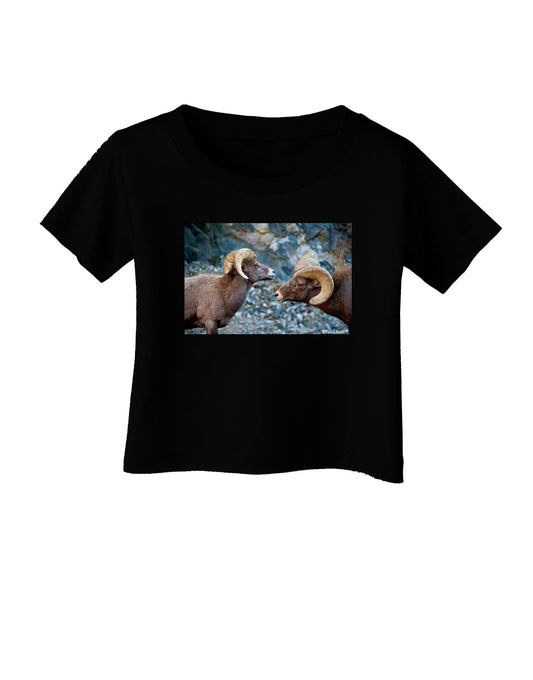 Two Bighorn Rams Infant T-Shirt Dark-Infant T-Shirt-TooLoud-Black-06-Months-Davson Sales