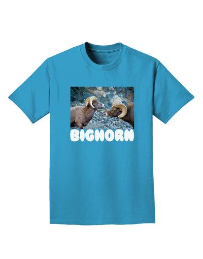 Two Bighorn Rams Text Adult Dark T-Shirt-Mens T-Shirt-TooLoud-Turquoise-Small-Davson Sales