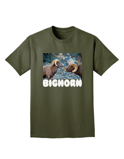 Two Bighorn Rams Text Adult Dark T-Shirt-Mens T-Shirt-TooLoud-Military-Green-Small-Davson Sales