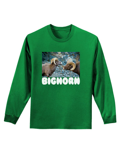 Two Bighorn Rams Text Adult Long Sleeve Dark T-Shirt-TooLoud-Kelly-Green-Small-Davson Sales