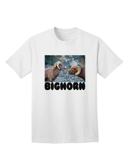 Two Bighorn Rams Text Adult T-Shirt-Mens T-Shirt-TooLoud-White-Small-Davson Sales
