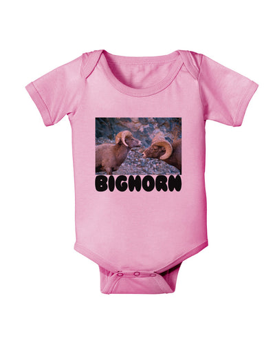 Two Bighorn Rams Text Baby Romper Bodysuit-Baby Romper-TooLoud-Pink-06-Months-Davson Sales