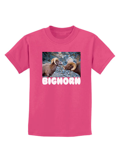 Two Bighorn Rams Text Childrens Dark T-Shirt-Childrens T-Shirt-TooLoud-Sangria-X-Small-Davson Sales