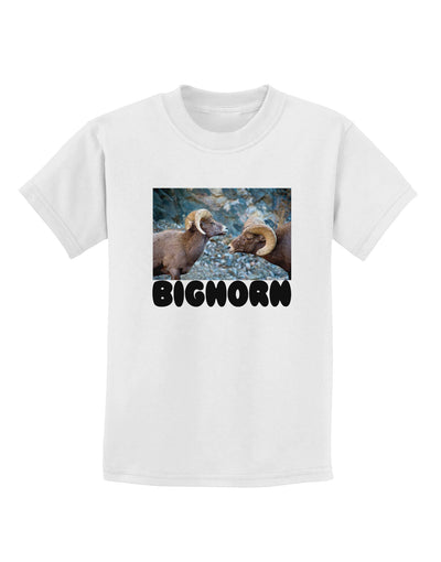 Two Bighorn Rams Text Childrens T-Shirt-Childrens T-Shirt-TooLoud-White-X-Small-Davson Sales