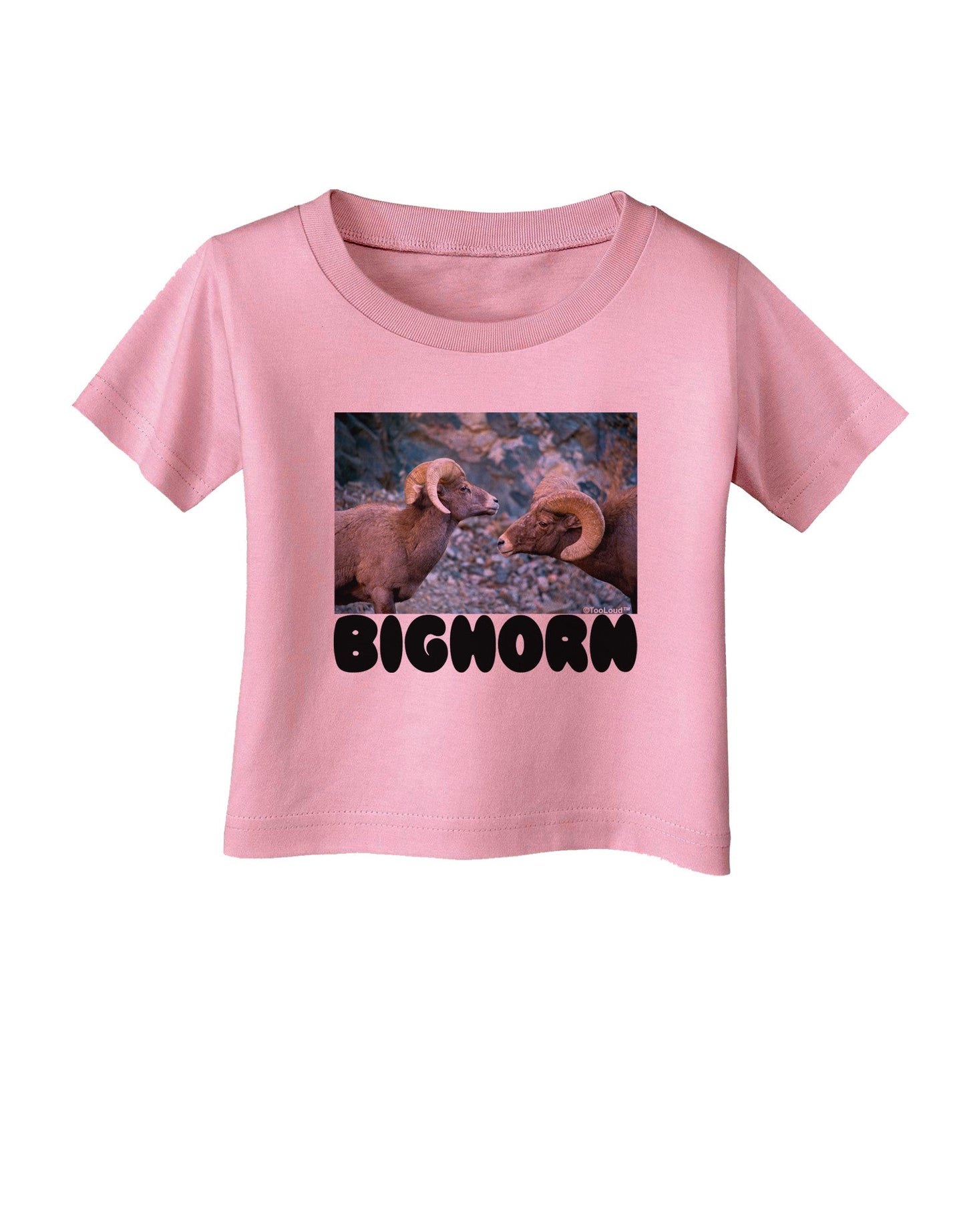 Two Bighorn Rams Text Infant T-Shirt-Infant T-Shirt-TooLoud-Candy-Pink-06-Months-Davson Sales