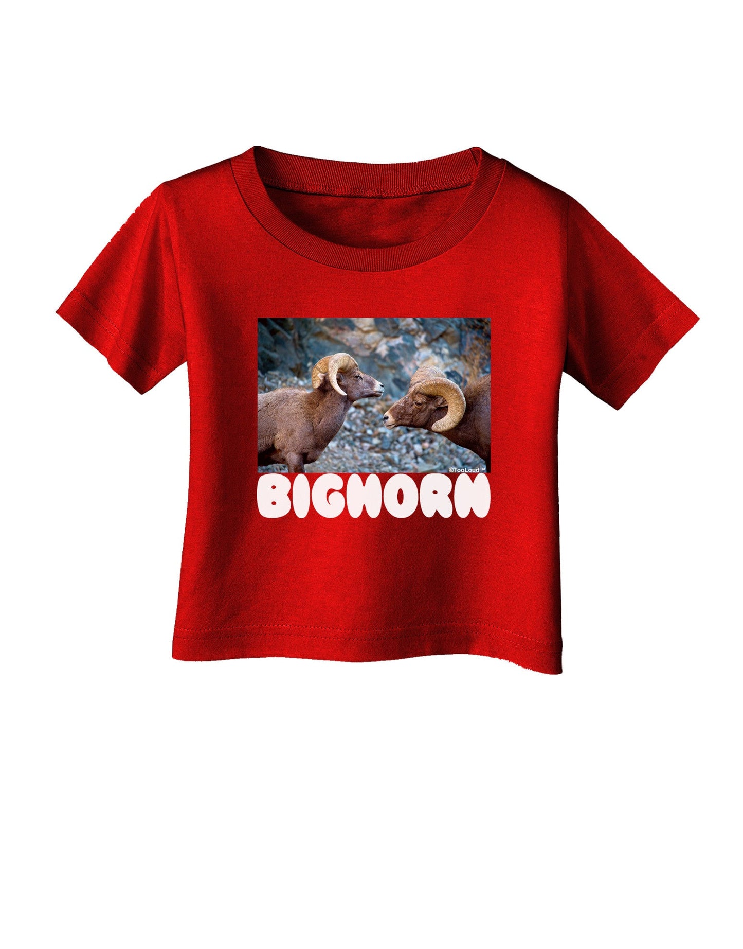 Two Bighorn Rams Text Infant T-Shirt Dark-Infant T-Shirt-TooLoud-Red-06-Months-Davson Sales