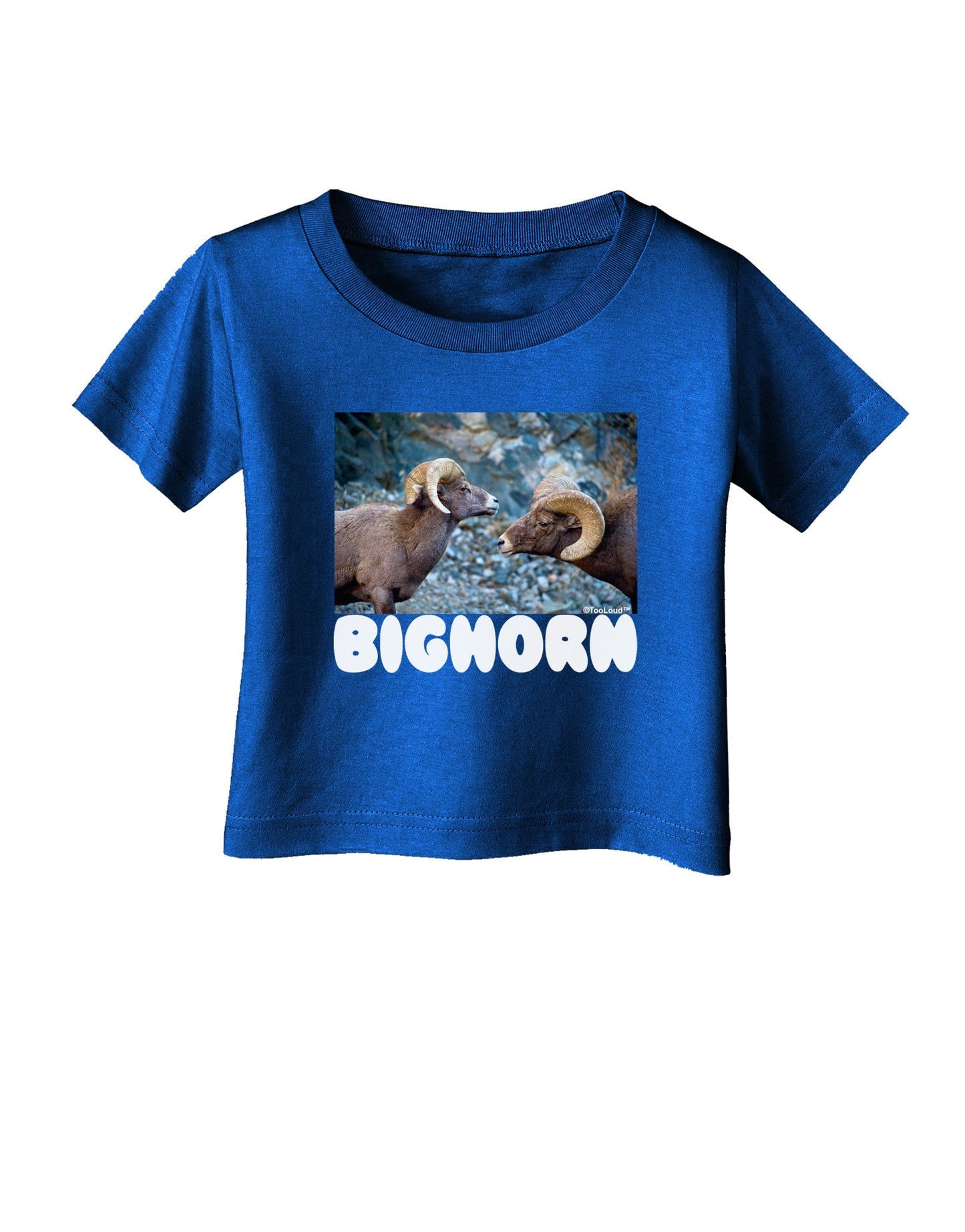 Two Bighorn Rams Text Infant T-Shirt Dark-Infant T-Shirt-TooLoud-Royal-Blue-06-Months-Davson Sales