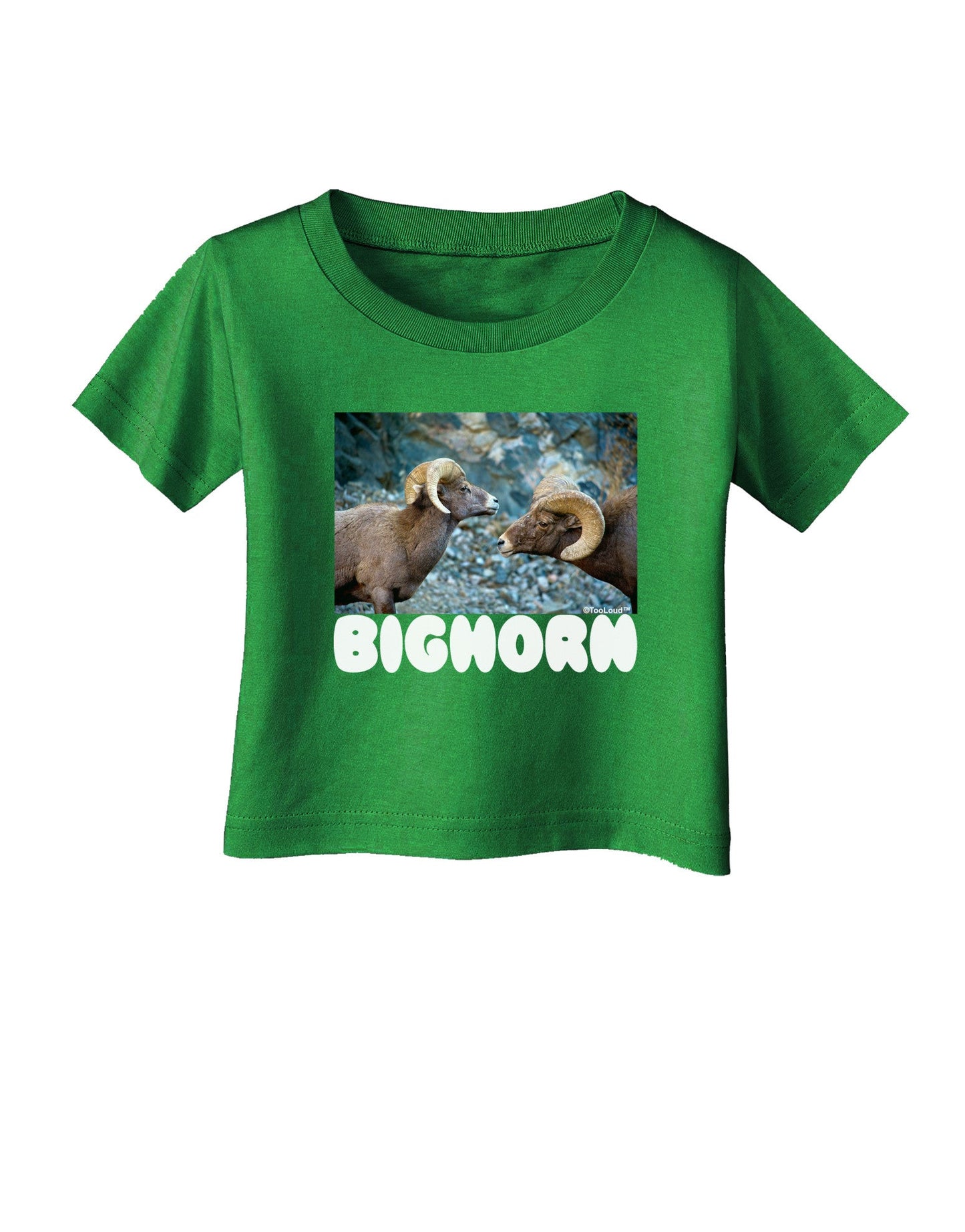 Two Bighorn Rams Text Infant T-Shirt Dark-Infant T-Shirt-TooLoud-Clover-Green-06-Months-Davson Sales