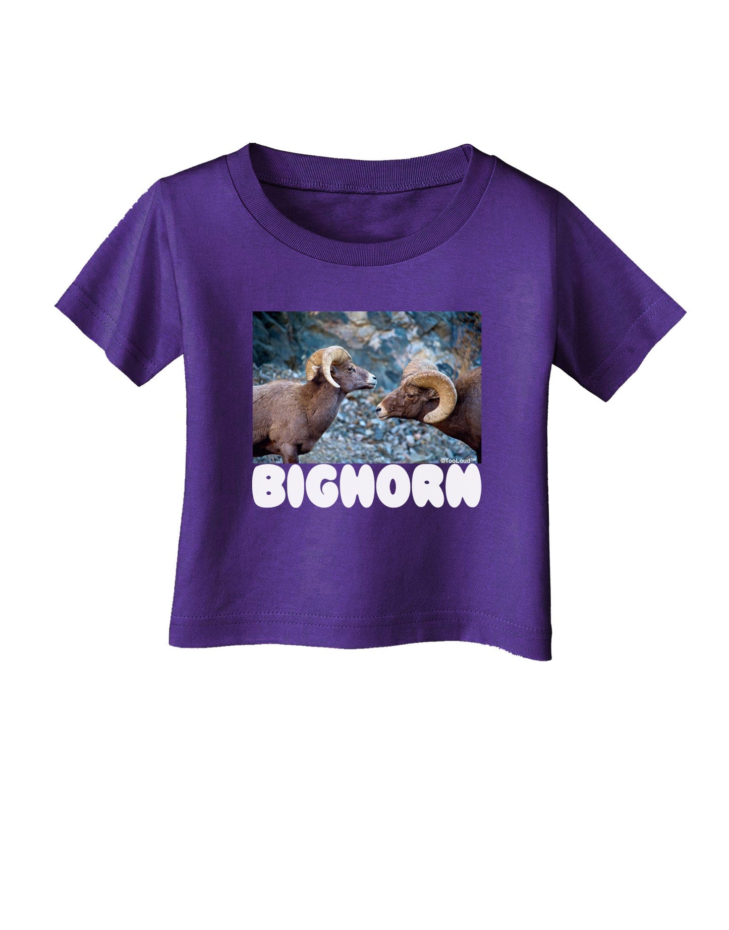 Two Bighorn Rams Text Infant T-Shirt Dark-Infant T-Shirt-TooLoud-Purple-06-Months-Davson Sales