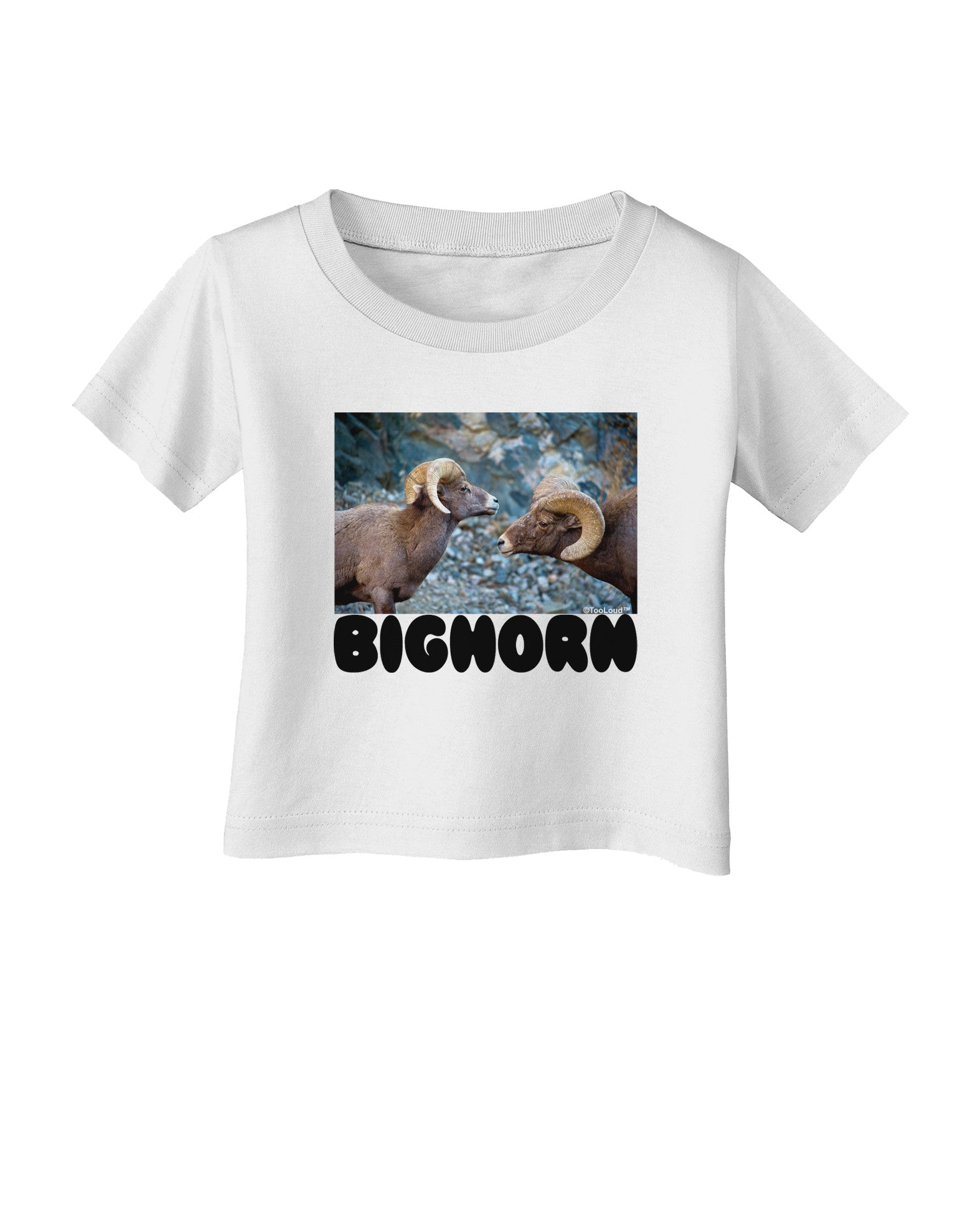 Two Bighorn Rams Text Infant T-Shirt-Infant T-Shirt-TooLoud-White-06-Months-Davson Sales