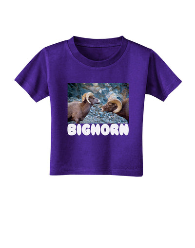 Two Bighorn Rams Text Toddler T-Shirt Dark-Toddler T-Shirt-TooLoud-Purple-2T-Davson Sales