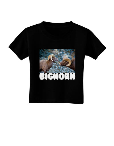 Two Bighorn Rams Text Toddler T-Shirt Dark-Toddler T-Shirt-TooLoud-Black-2T-Davson Sales