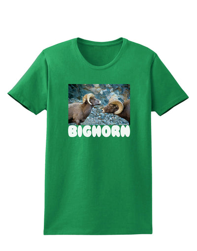 Two Bighorn Rams Text Womens Dark T-Shirt-TooLoud-Kelly-Green-X-Small-Davson Sales