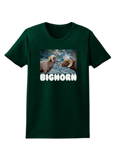 Two Bighorn Rams Text Womens Dark T-Shirt-TooLoud-Forest-Green-Small-Davson Sales