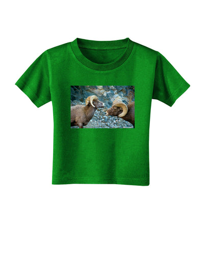 Two Bighorn Rams Toddler T-Shirt Dark-Toddler T-Shirt-TooLoud-Clover-Green-2T-Davson Sales