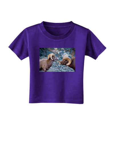 Two Bighorn Rams Toddler T-Shirt Dark-Toddler T-Shirt-TooLoud-Purple-2T-Davson Sales