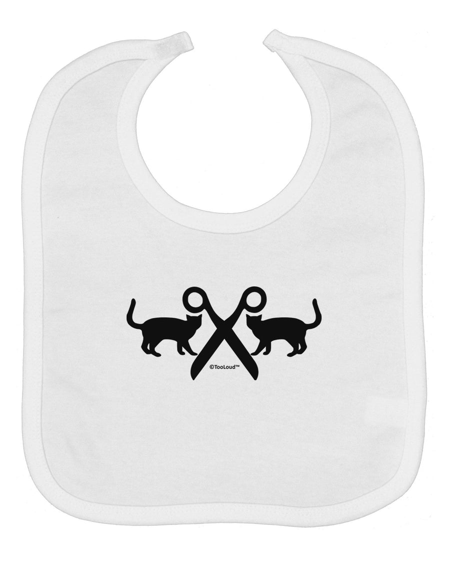 Two Cats With Scissors Baby Bib by TooLoud