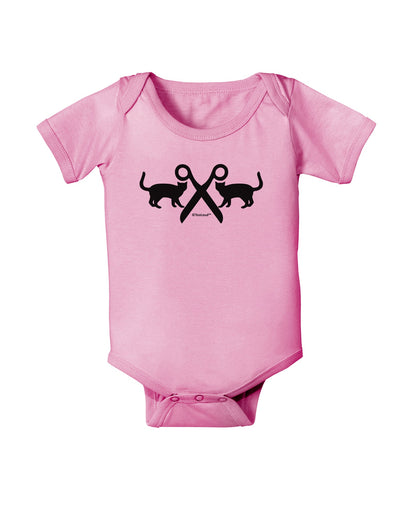 Two Cats With Scissors Baby Romper Bodysuit by TooLoud-Baby Romper-TooLoud-Light-Pink-06-Months-Davson Sales