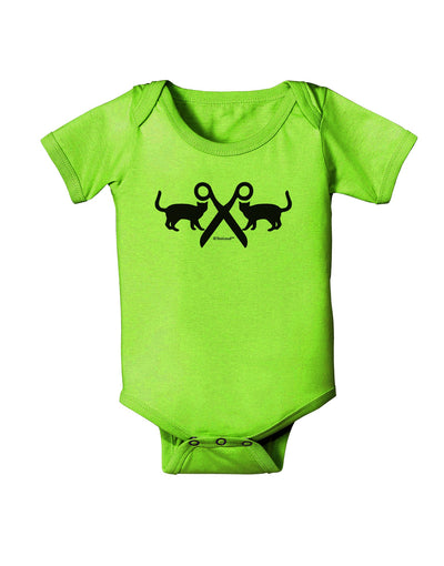 Two Cats With Scissors Baby Romper Bodysuit by TooLoud-Baby Romper-TooLoud-Lime-Green-06-Months-Davson Sales