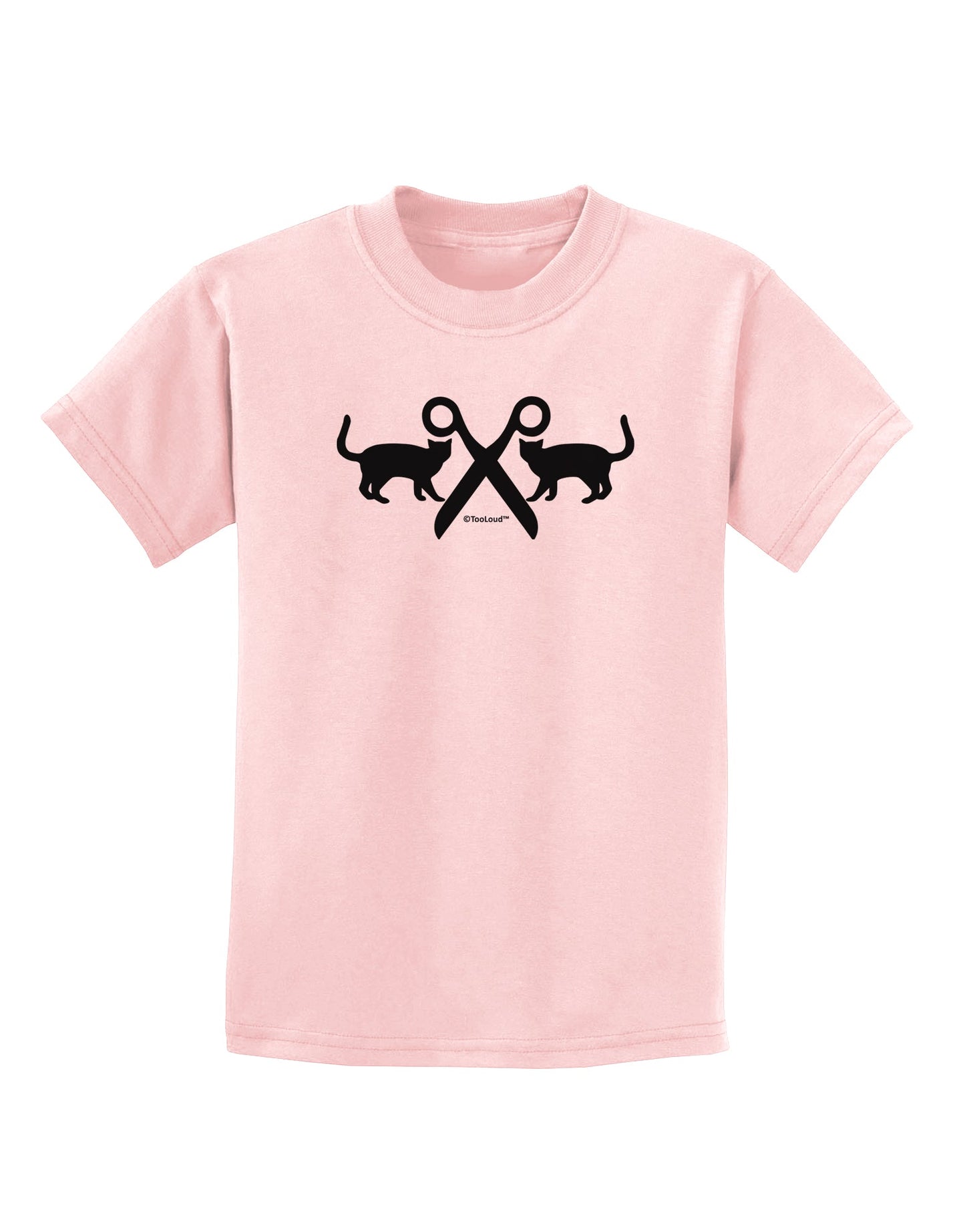 Two Cats With Scissors Childrens T-Shirt by TooLoud-Childrens T-Shirt-TooLoud-PalePink-X-Small-Davson Sales