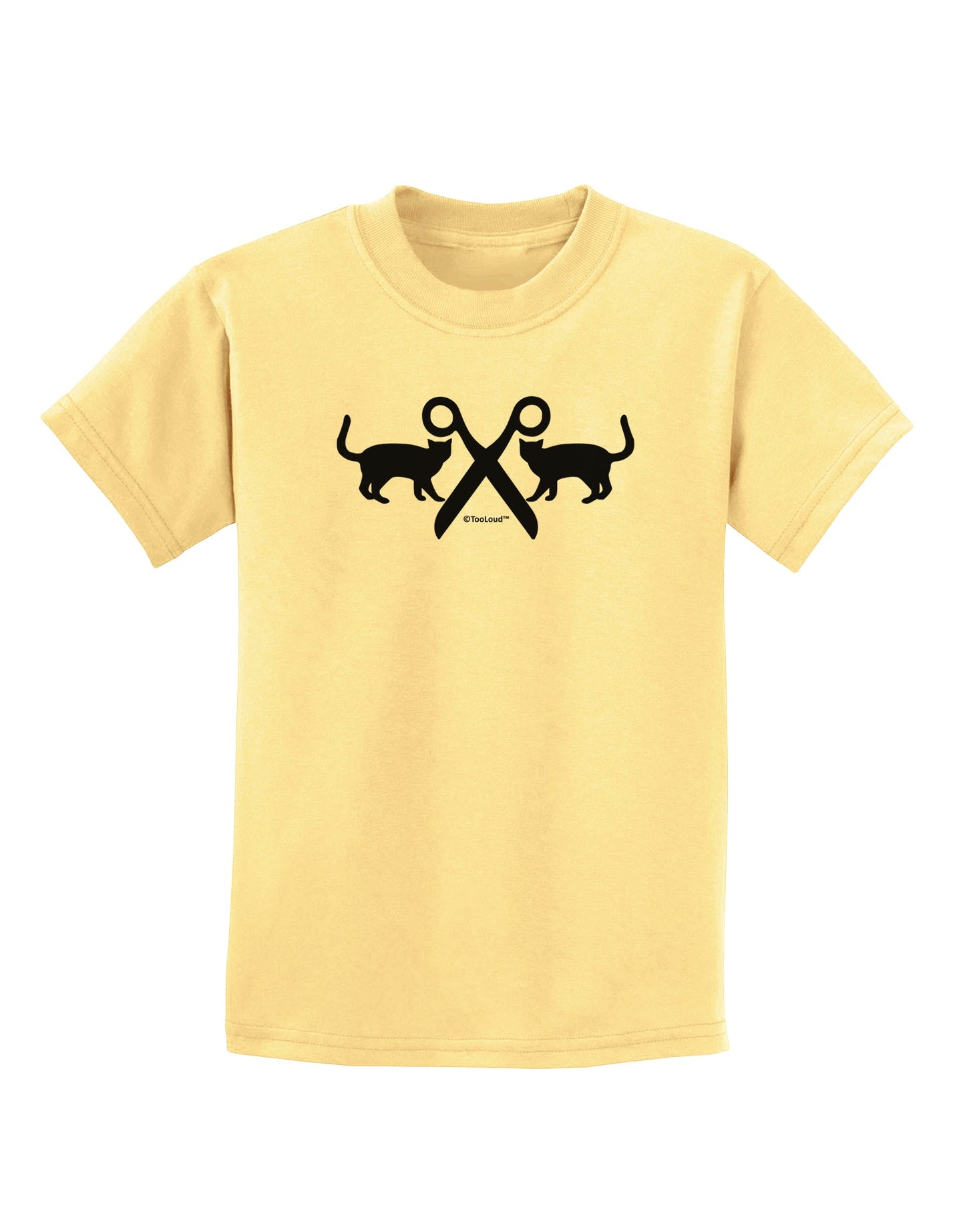 Two Cats With Scissors Childrens T-Shirt by TooLoud-Childrens T-Shirt-TooLoud-Daffodil-Yellow-X-Small-Davson Sales