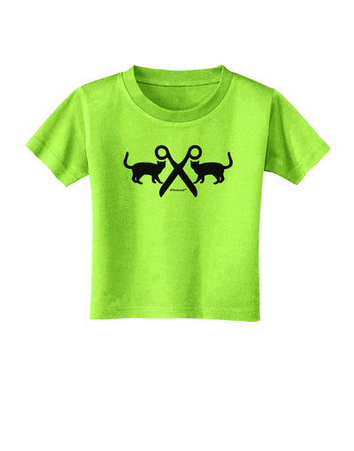 Two Cats With Scissors Toddler T-Shirt by TooLoud-Toddler T-Shirt-TooLoud-Lime-Green-2T-Davson Sales