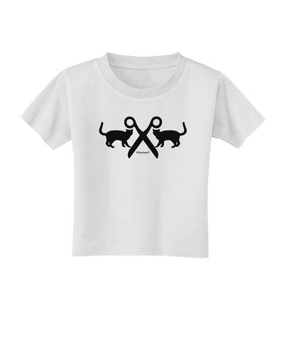 Two Cats With Scissors Toddler T-Shirt by TooLoud-Toddler T-Shirt-TooLoud-White-2T-Davson Sales