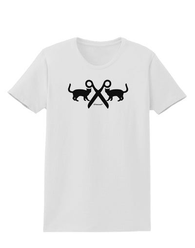 Two Cats With Scissors Womens T-Shirt by TooLoud-Womens T-Shirt-TooLoud-White-X-Small-Davson Sales