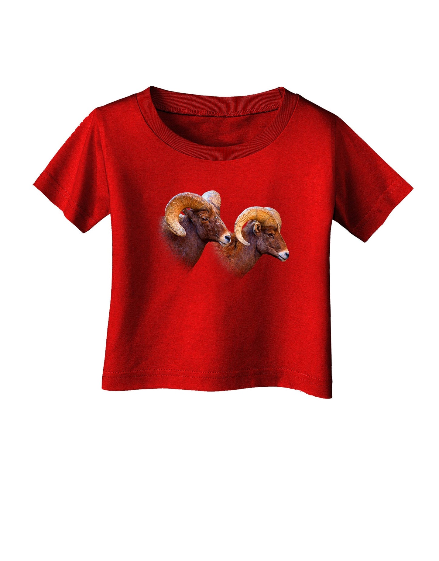 Two Majestic Bighorn Rams Infant T-Shirt Dark-Infant T-Shirt-TooLoud-Red-06-Months-Davson Sales