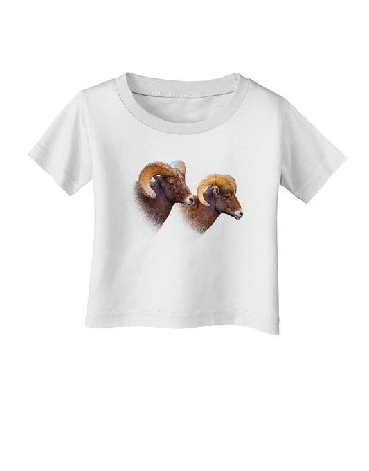Two Majestic Bighorn Rams Infant T-Shirt-Infant T-Shirt-TooLoud-White-06-Months-Davson Sales
