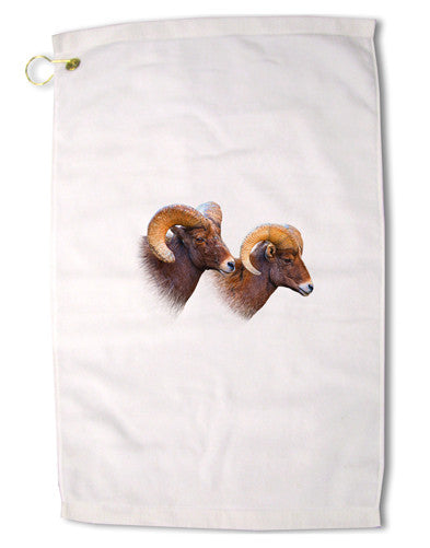 Two Majestic Bighorn Rams Premium Cotton Golf Towel - 16 x 25 inch-Golf Towel-TooLoud-16x25"-Davson Sales