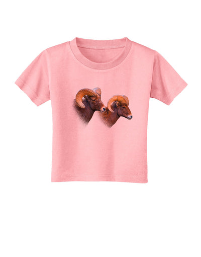 Two Majestic Bighorn Rams Toddler T-Shirt-Toddler T-Shirt-TooLoud-Candy-Pink-2T-Davson Sales