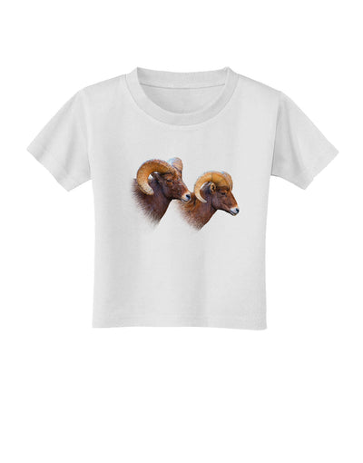 Two Majestic Bighorn Rams Toddler T-Shirt-Toddler T-Shirt-TooLoud-White-2T-Davson Sales