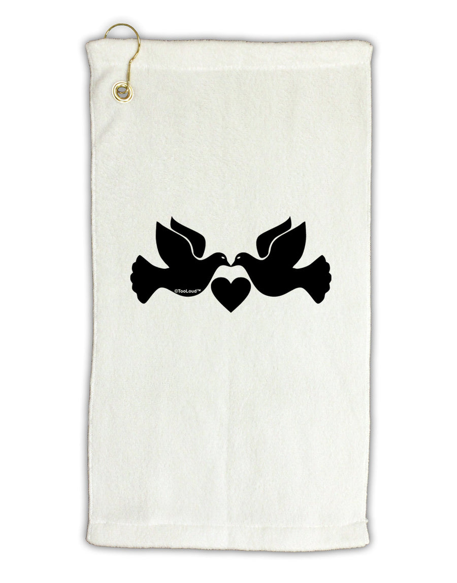 Two Turtle Doves Micro Terry Gromet Golf Towel 11&#x22;x19-Golf Towel-TooLoud-White-Davson Sales