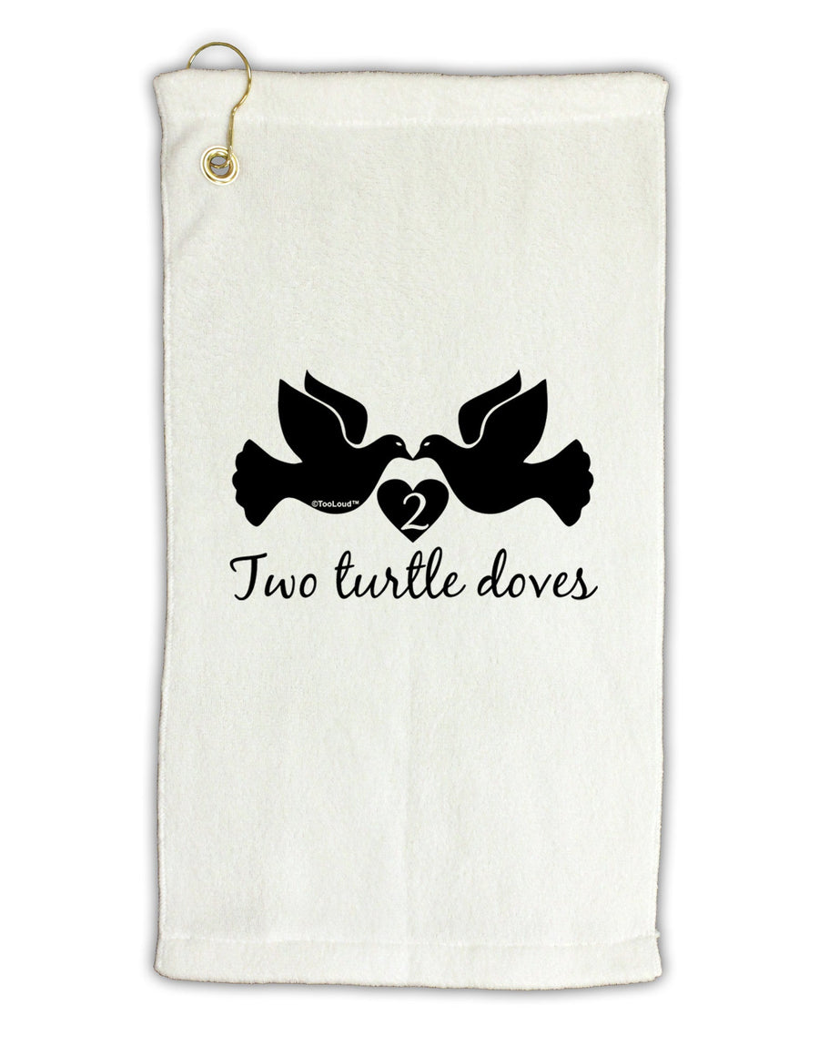 Two Turtle Doves Text Micro Terry Gromet Golf Towel 11&#x22;x19-Golf Towel-TooLoud-White-Davson Sales