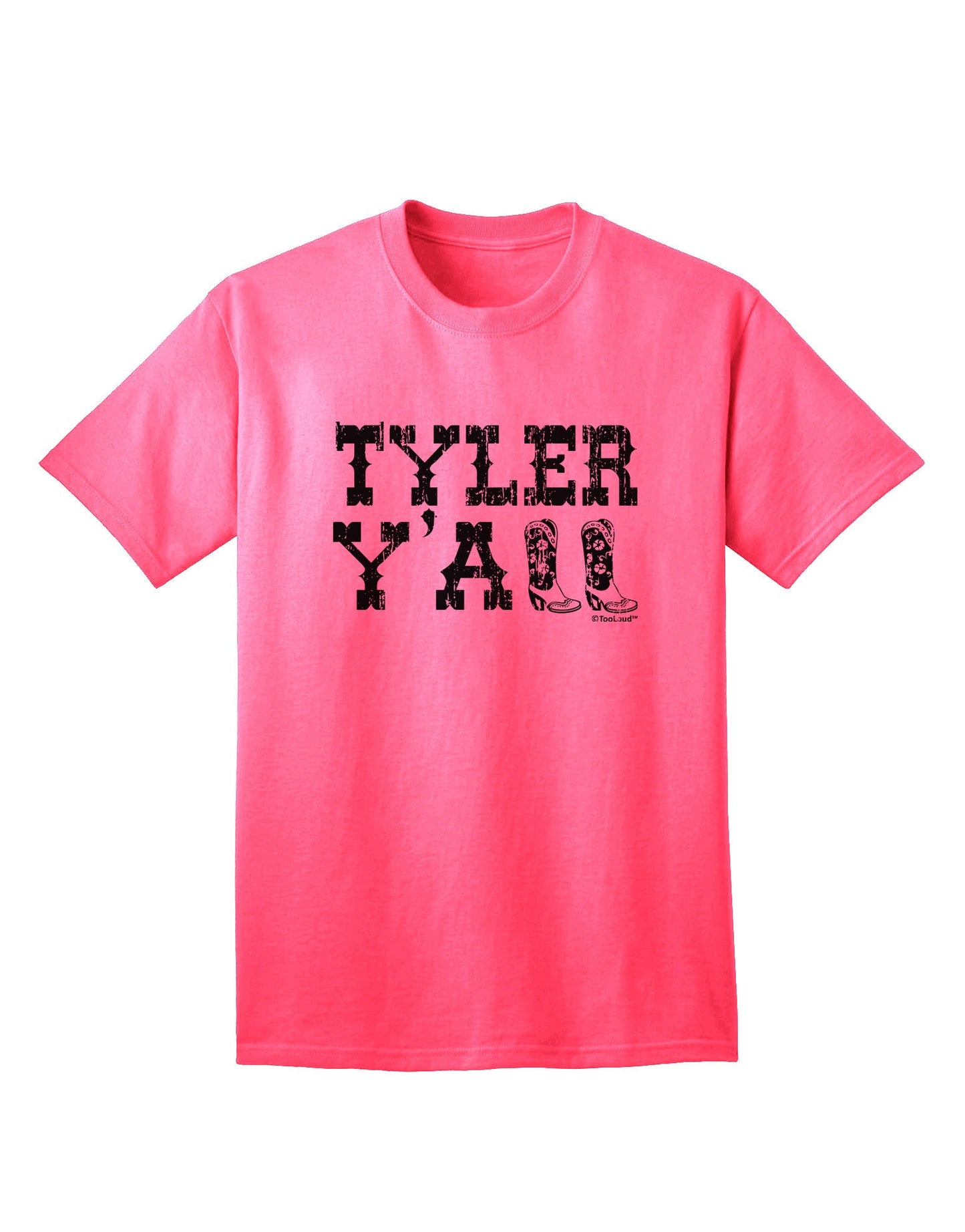 Tyler Y'all - Southwestern Style Adult T-Shirt-Mens T-Shirt-TooLoud-Neon-Pink-Small-Davson Sales