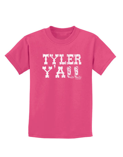 Tyler Y'all - Southwestern Style Childrens Dark T-Shirt-Childrens T-Shirt-TooLoud-Sangria-X-Small-Davson Sales