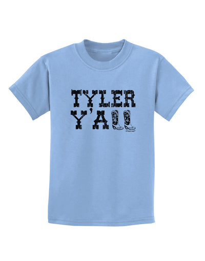 Tyler Y'all - Southwestern Style Childrens T-Shirt-Childrens T-Shirt-TooLoud-Light-Blue-X-Small-Davson Sales