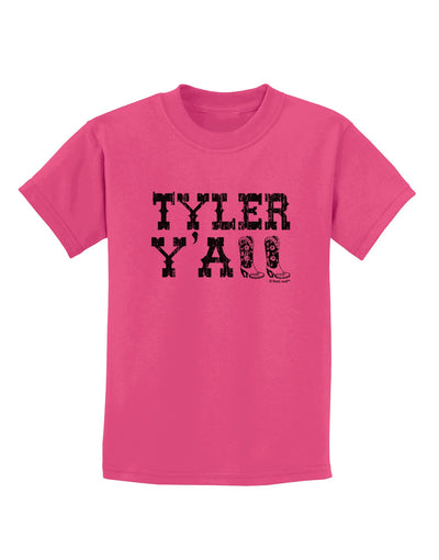 Tyler Y'all - Southwestern Style Childrens T-Shirt-Childrens T-Shirt-TooLoud-Sangria-X-Small-Davson Sales