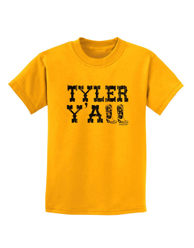 Tyler Y'all - Southwestern Style Childrens T-Shirt-Childrens T-Shirt-TooLoud-Gold-X-Small-Davson Sales