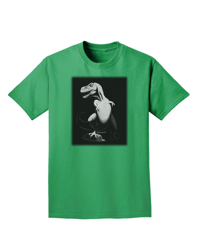 Tyrannosaurus Rex Design - Grayscale Adult Dark T-Shirt by TooLoud-Mens T-Shirt-TooLoud-Kelly-Green-Small-Davson Sales