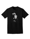 Tyrannosaurus Rex Design - Grayscale Adult Dark T-Shirt by TooLoud-Mens T-Shirt-TooLoud-Black-Small-Davson Sales