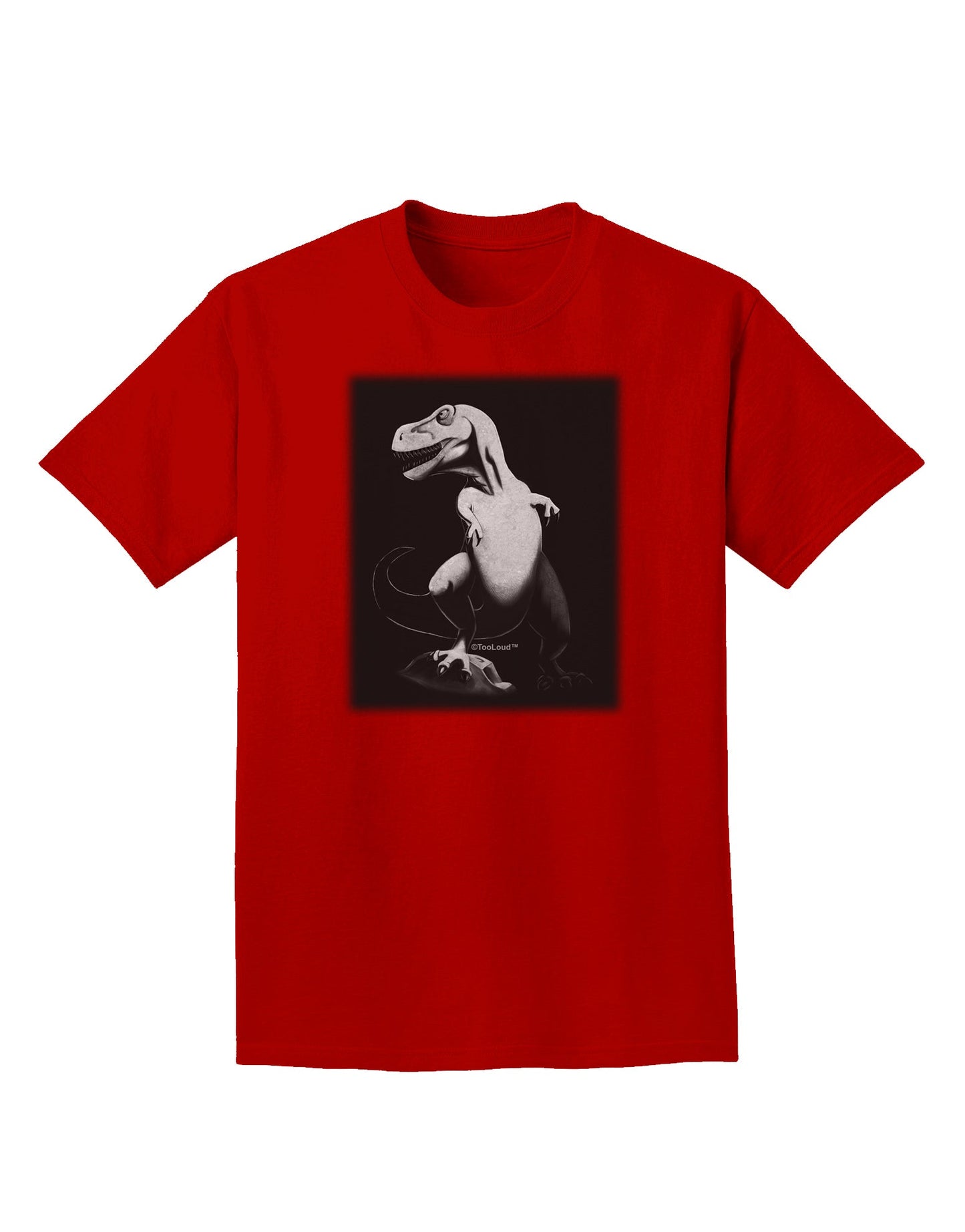 Tyrannosaurus Rex Design - Grayscale Adult Dark T-Shirt by TooLoud-Mens T-Shirt-TooLoud-Red-Small-Davson Sales